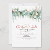 Watercolor Greenery Christmas Cocktails Kaart (Voorkant)