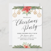 Watercolor Greenery Christmas Party  Kaart (Voorkant)