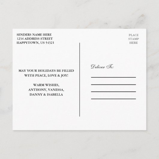 Watercolor Greenery Feliz Navidad Red Bow Briefkaart (Achterkant)