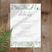 Watercolor Greenery Fern Rustic Wedding Informatiekaartje