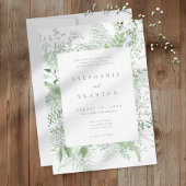 Watercolor Greenery Fern Rustic Wedding Kaart