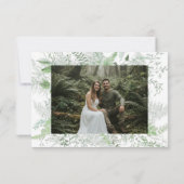 Watercolor Greenery Fern Rustic Wedding Photo Save The Date (Achterkant)