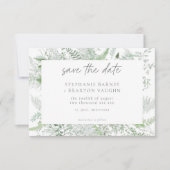 Watercolor Greenery Fern Rustic Wedding Save The Date (Voorkant)