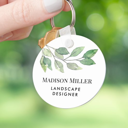 Watercolor Greenery Landscape Designer Sleutelhanger