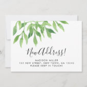 Watercolor Greenery New Address Moving Aankondiging (Voorkant)