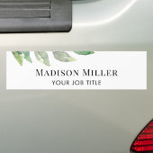 Watercolor Greenery Personalized Bumpersticker