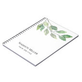 Watercolor Greenery Personalized Job Title Notitieboek (Linkerzijde)