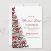 Watercolor Greenery Red Berries Christmas Party Kaart (Voorkant)