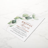 Watercolor Greenery Script Bridal Shower Folie Uitnodiging (Gedraaid)