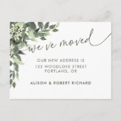 Watercolor Greenery Script Moving Announcement Briefkaart (Voorkant)
