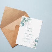Watercolor Greenery Wedding Invitation Kaart