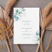 Watercolor Greenery Wedding Invitation Kaart
