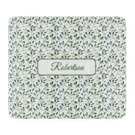 Watercolor greenery with name snijplank