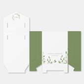 Watercolor Greenery Wreath monogram wedding green Bedankdoosjes (Ongevouwen)