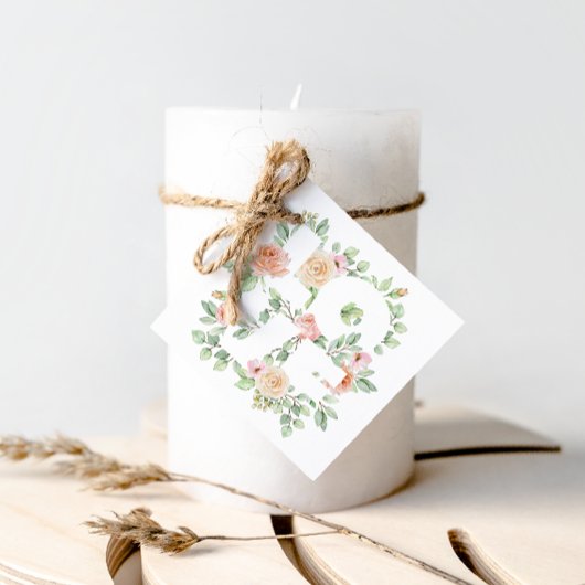 Watercolor Greeney and Roses LOVE Valentine's Day Bedankjes Labels