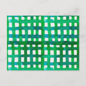 Watercolor grid – green briefkaart (Voorkant)