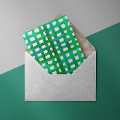 Watercolor grid – green briefkaart