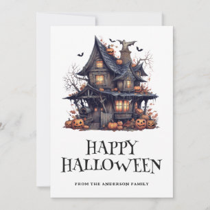 Watercolor Griezelen Fijne Halloweenkaart Feestdagenkaart