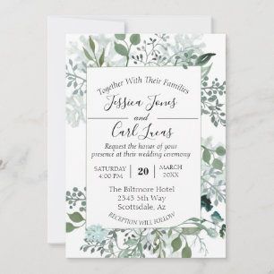 Watercolor groen blad botanisch kader kaart