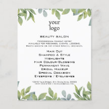 Watercolor groen blad salon flyer