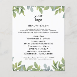 Watercolor groen blad salon flyer