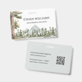 Watercolor Groen Bos Gepersonaliseerd Badge (Voor- en achterkant)