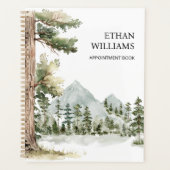 Watercolor Groen Bos Gepersonaliseerde Afspraak Planner (Voorkant)