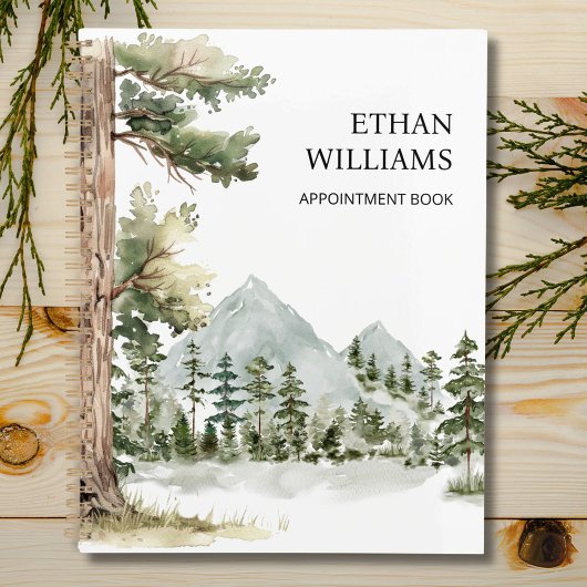 Watercolor Groen Bos Gepersonaliseerde Afspraak Planner