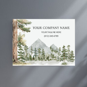 Watercolor Groen Bos Gepersonaliseerde Zakelijk Poster