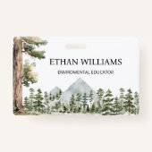 Watercolor Groen Bos Persoonlijk Badge (Voorkant)