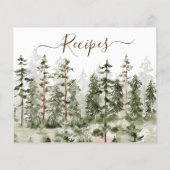 Watercolor Groen Bos Receptkaart (Achterkant)