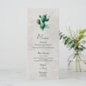 Watercolor Groen Cactus Zuidwest Huwelijksmenu Menu (Staand voorkant)