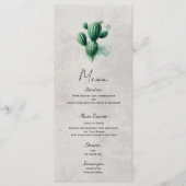 Watercolor Groen Cactus Zuidwest Huwelijksmenu Menu (Voorkant)