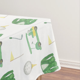 Watercolor groen en geel golftoernooi  tafelkleed