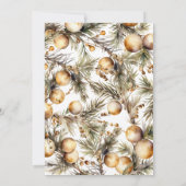 Watercolor Groen & Goud Kerstfeest Feest Kaart (Achterkant)