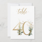 Watercolor Groen & Goud Loof, Tafelnummer 40 (Achterkant)