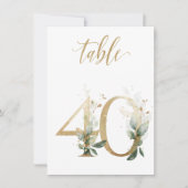 Watercolor Groen & Goud Loof, Tafelnummer 40 (Voorkant)