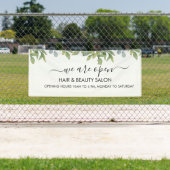 Watercolor Groen Loof Salon  Spandoek (Insitu)