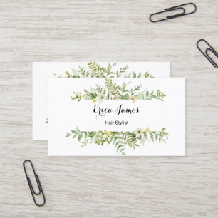 Watercolor Groen Loof Salon  Visitekaartje