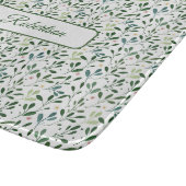 Watercolor groen met naam snijplank (Hoek)
