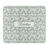 Watercolor groen met naam snijplank (Voorkant)
