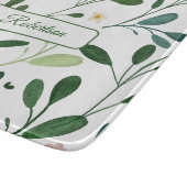 Watercolor groen met naam snijplank (Hoek)