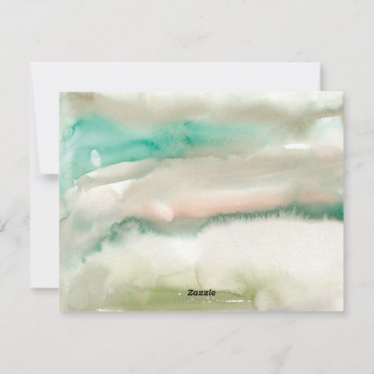 Watercolor Groen Modern Gelukkig Kerstmis Foto Feestdagenkaart (Achterkant)