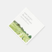 Watercolor Groen Wijnmakerij Wijngaard Bruidsdiner Servet (Hoek)