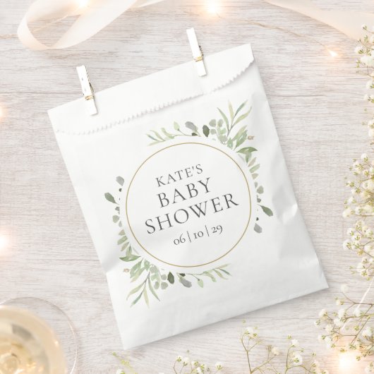 Watercolor Groene Baby Shower Bedankzakje (Geknipt)