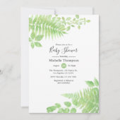 Watercolor Groene Baby Shower Kaart (Voorkant)