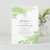 Watercolor Groene Bat Mitzvah Kaart (Staand voorkant)