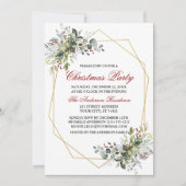 Watercolor Groene Bessen Kerstfeest Rood Kaart (Voorkant)