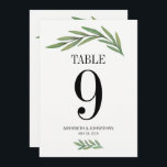 Watercolor Groene Blad Bruiloft Tafel Nummerkaart Kaart<br><div class="desc">Personaliseer de aangepaste tekst hierboven. U kunt extra coördinerende artikelen vinden in onze "Watercolor Groene Bladeren Bruiloft" collectie.</div>