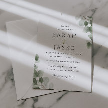 Watercolor Groene Blad Elegantie Bruiloft